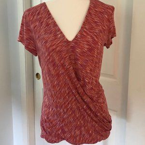 Cupio Red Multicolored Striped Tee Size M